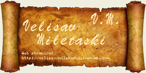Velisav Miletaški vizit kartica